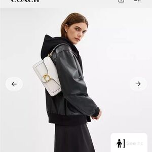 Coach Tabby White Crossbody Bag with Gold Accents